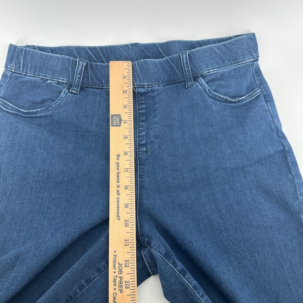 Intro Love the Fit Jeans Womens M Blue Stretch Denim Pull On Straight High Rise - Picture 7 of 8